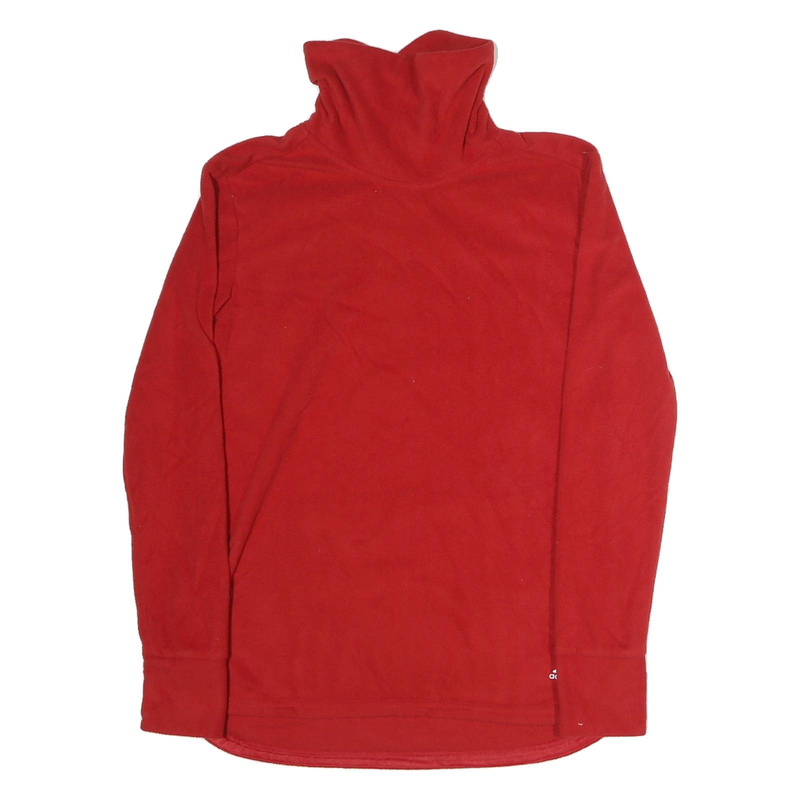ADIDAS Mens Red Plain Cotton Pullover Jumper Roll Neck Basic Knit M