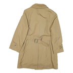 Womens Beige Button Front Polyester Blend Jacket M Plain Winter Classic