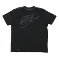 NIKE Mens Black Grey Run Graphic T-Shirt XL Short Sleeve Crew Neck Performance