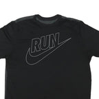 NIKE Mens Black Grey Run Graphic T-Shirt XL Short Sleeve Crew Neck Performance