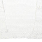 TED BAKER Womens White Plain Jumper Round Neck Basic Knit M Elegant Knitwear