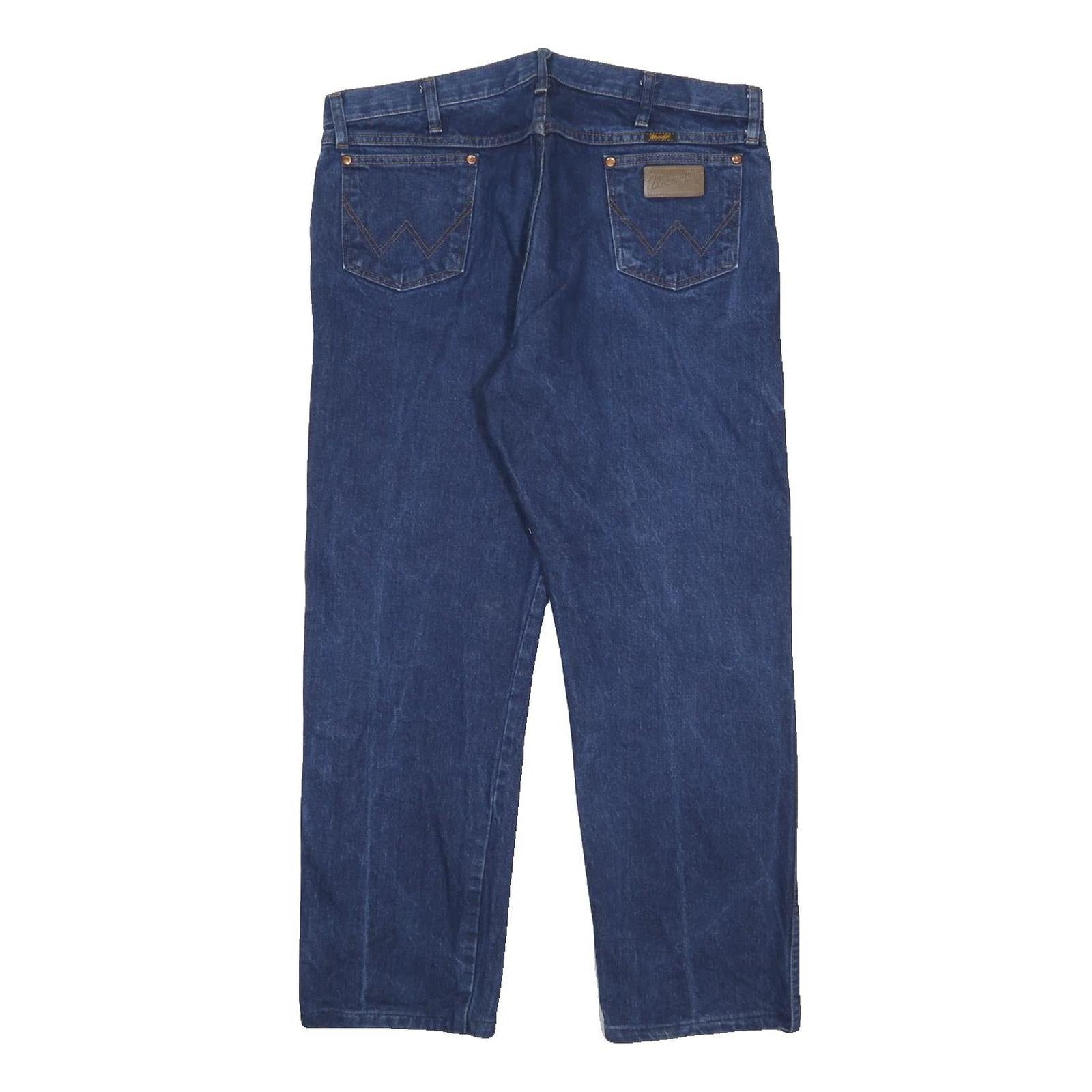 WRANGLER Mens Jeans Blue Regular Straight Denim Medium W37 L28 Classic Comfort