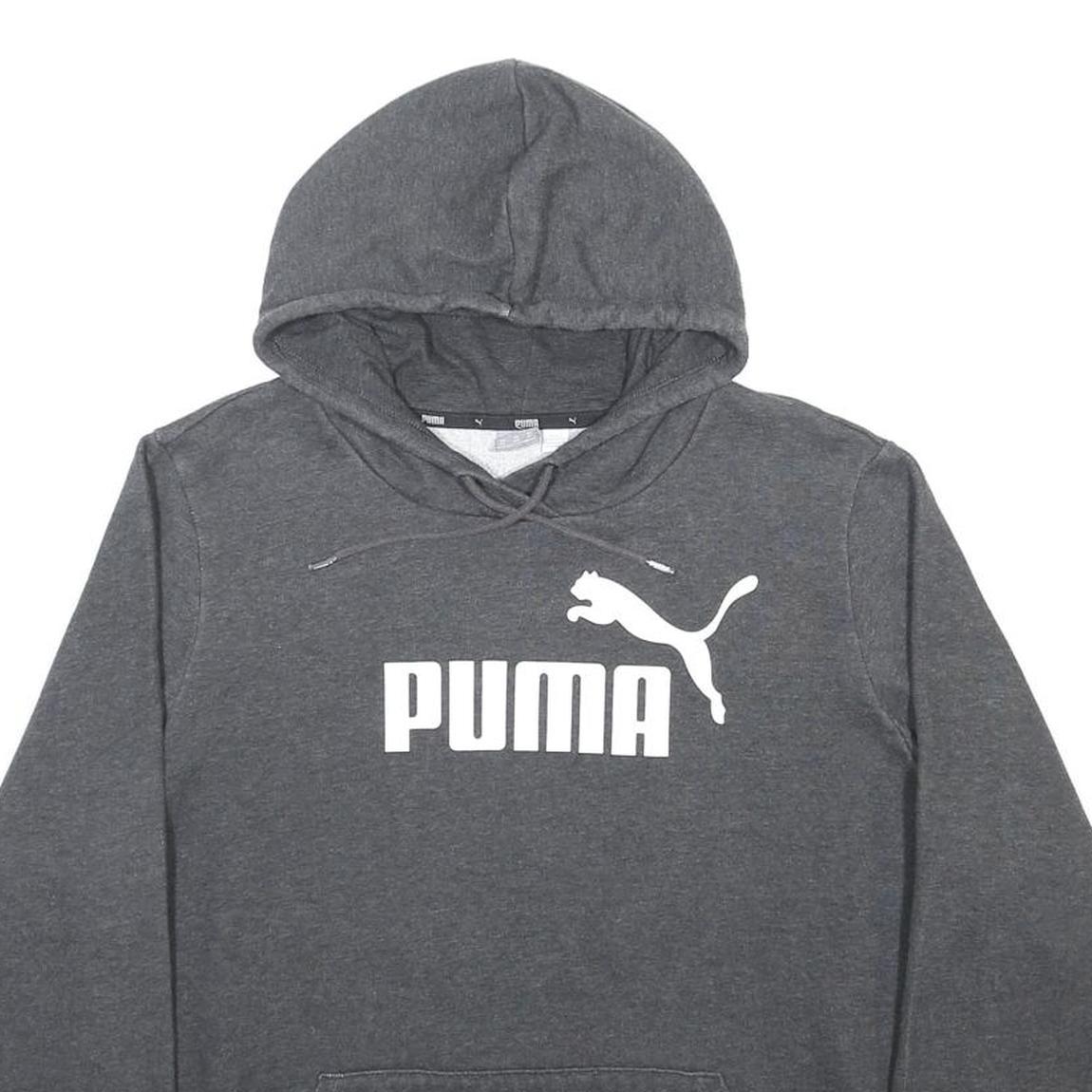 PUMA Womens Grey Hoodie 2XL Cotton Blend Pullover Casual Sportswear