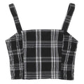 HOLLISTER Womens Black & White Plaid Cropped Top Sleeveless Square Neck S