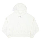 ADIDAS Womens White Cotton Blend Hoodie L Casual Pullover Oversized Fit