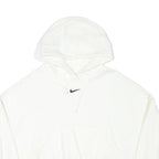 ADIDAS Womens White Cotton Blend Hoodie L Casual Pullover Oversized Fit