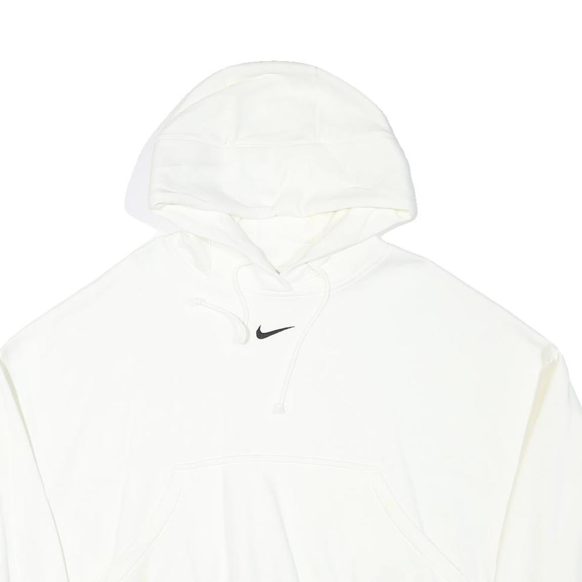 ADIDAS Womens White Cotton Blend Hoodie L Casual Pullover Oversized Fit