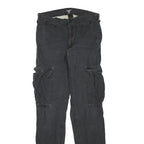 CARHARTT Mens Cotton Blend Black Regular Cargo Trousers W29 L34 Workwear Utility