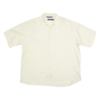 NAUTICA Mens Cream Plain XL Cotton Blend Casual Short Sleeve Shirt Classic Fit
