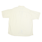 NAUTICA Mens Cream Plain XL Cotton Blend Casual Short Sleeve Shirt Classic Fit