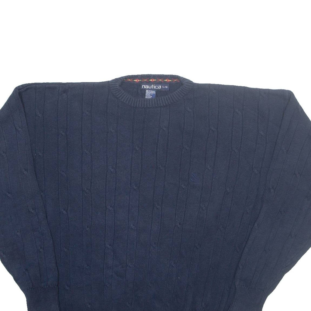 NAUTICA Mens Jumper Blue Cable Knit L