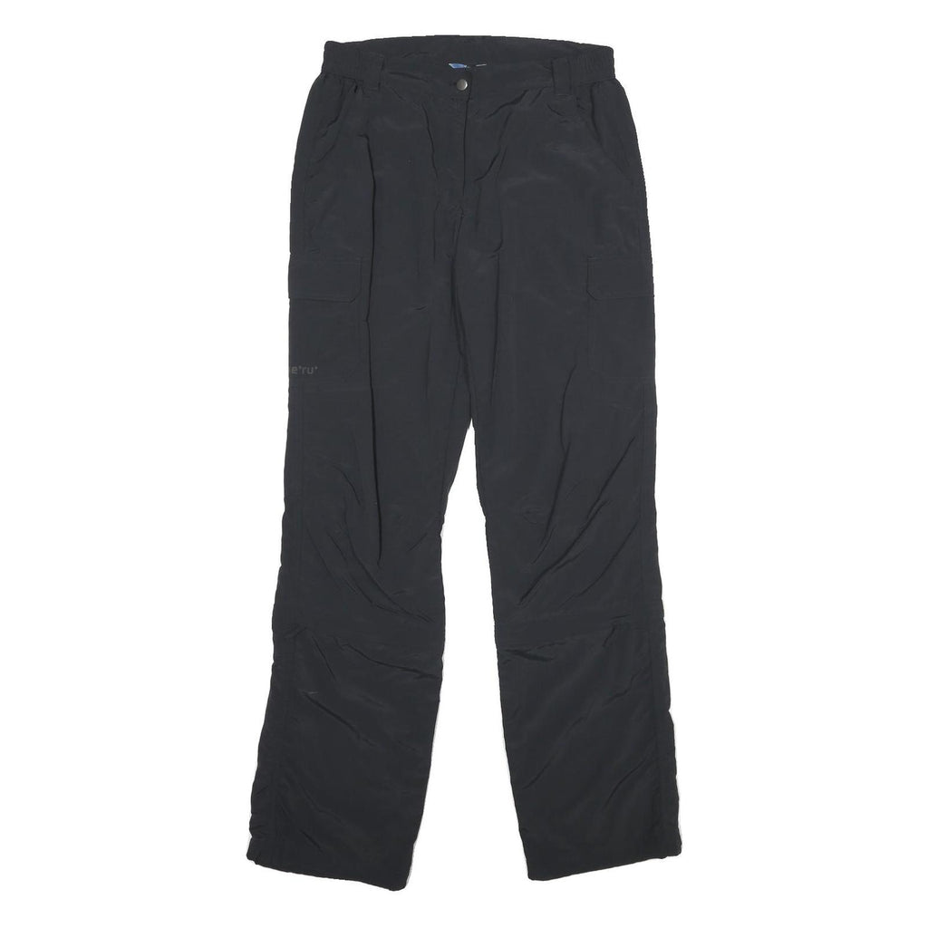 ME'RU Womens Polyester Black Regular Straight Trousers W30 L34 Casual Outdoor