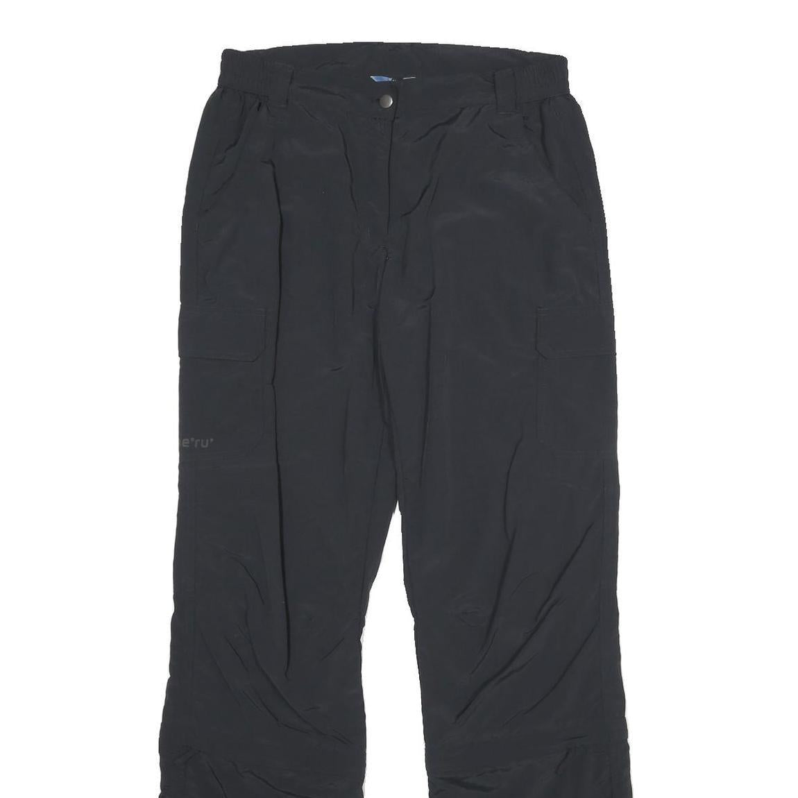 ME'RU Womens Polyester Black Regular Straight Trousers W30 L34 Casual Outdoor