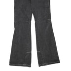 Womens Black Regular Fit Flared Denim Jeans Cotton Blend W30 L34 Zip Casual