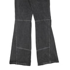 Womens Black Regular Fit Flared Denim Jeans Cotton Blend W30 L34 Zip Casual