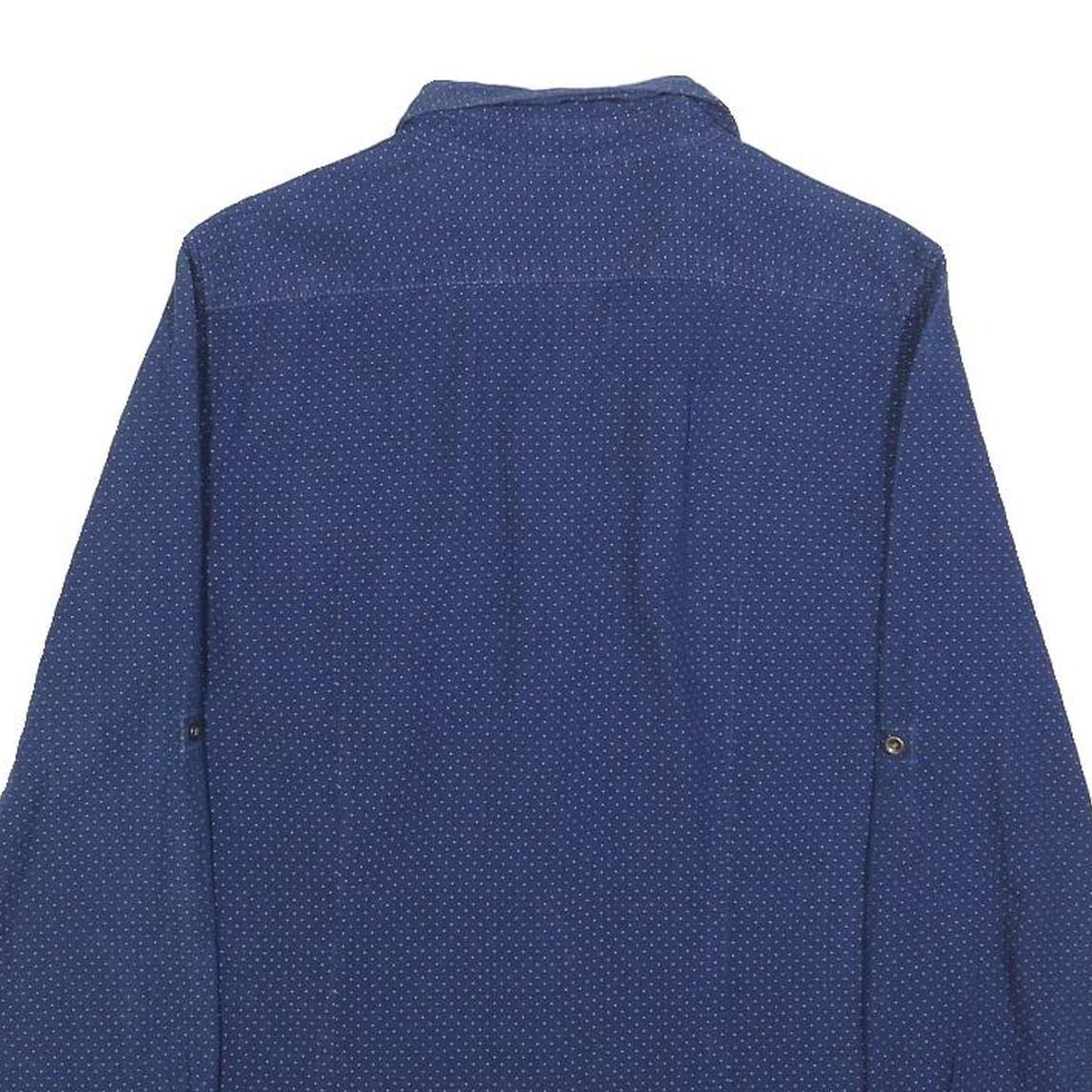 LEVI'S Womens Blue Shirt S Cotton Long Sleeve Button Closure Polka Dot Print