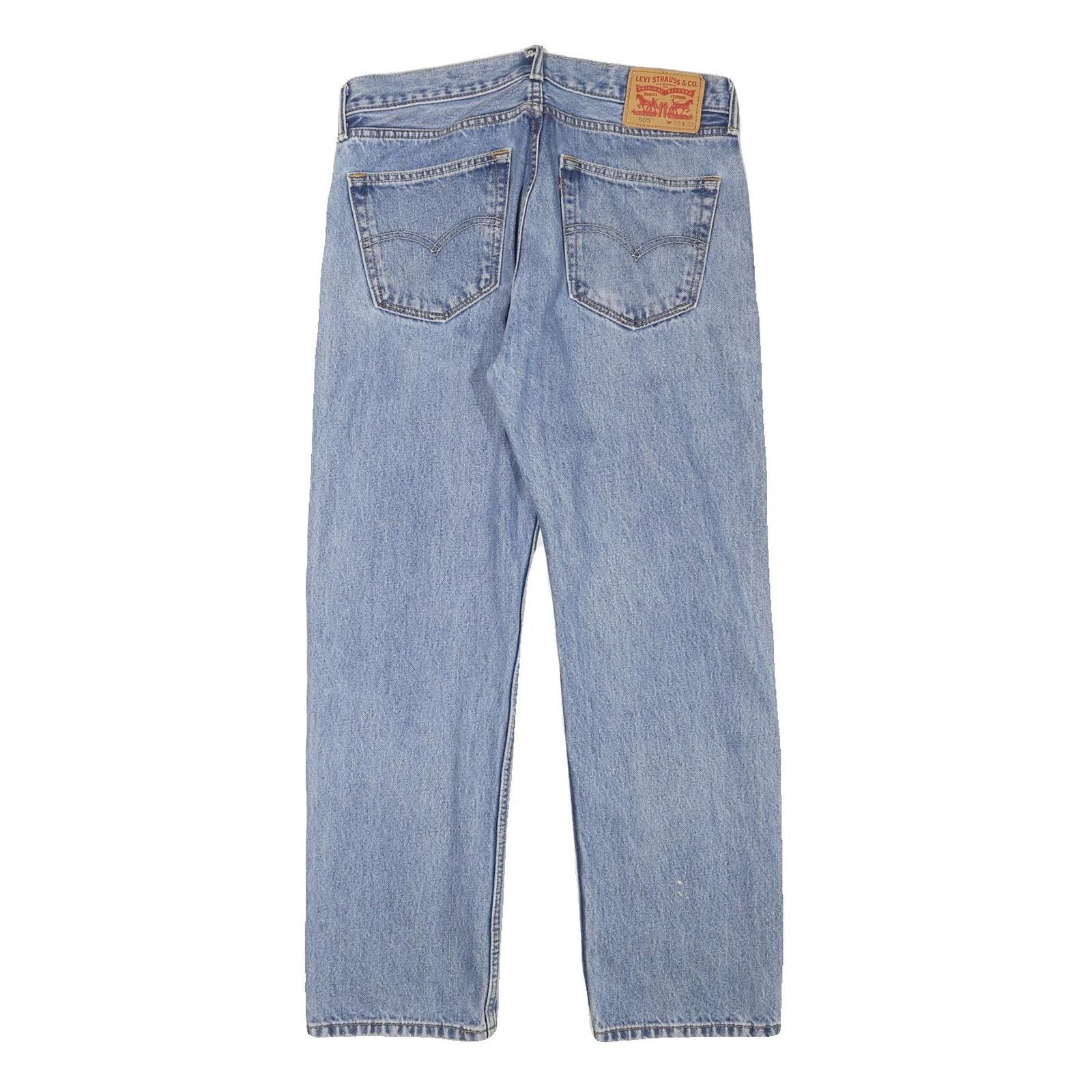 LEVI'S 505 Mens Jeans Blue Regular Straight Denim Medium W32 L28 Classic Fit