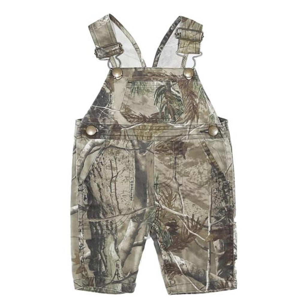 PRO BASS SHOP Boys Green Brown Camouflage Cotton Blend Dungarees 6 Months XXS