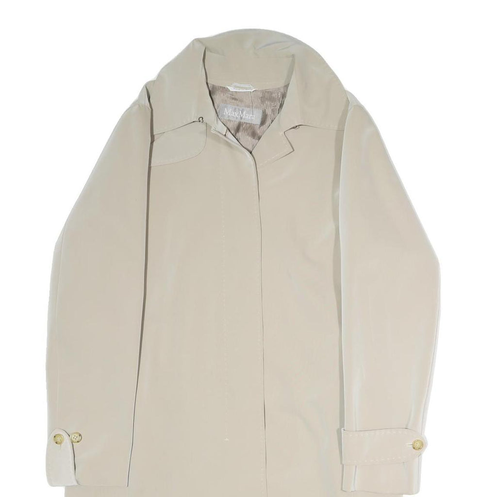 MAX MARA Womens Beige Button Jacket M Polyester Plain Elegant Classic Fit