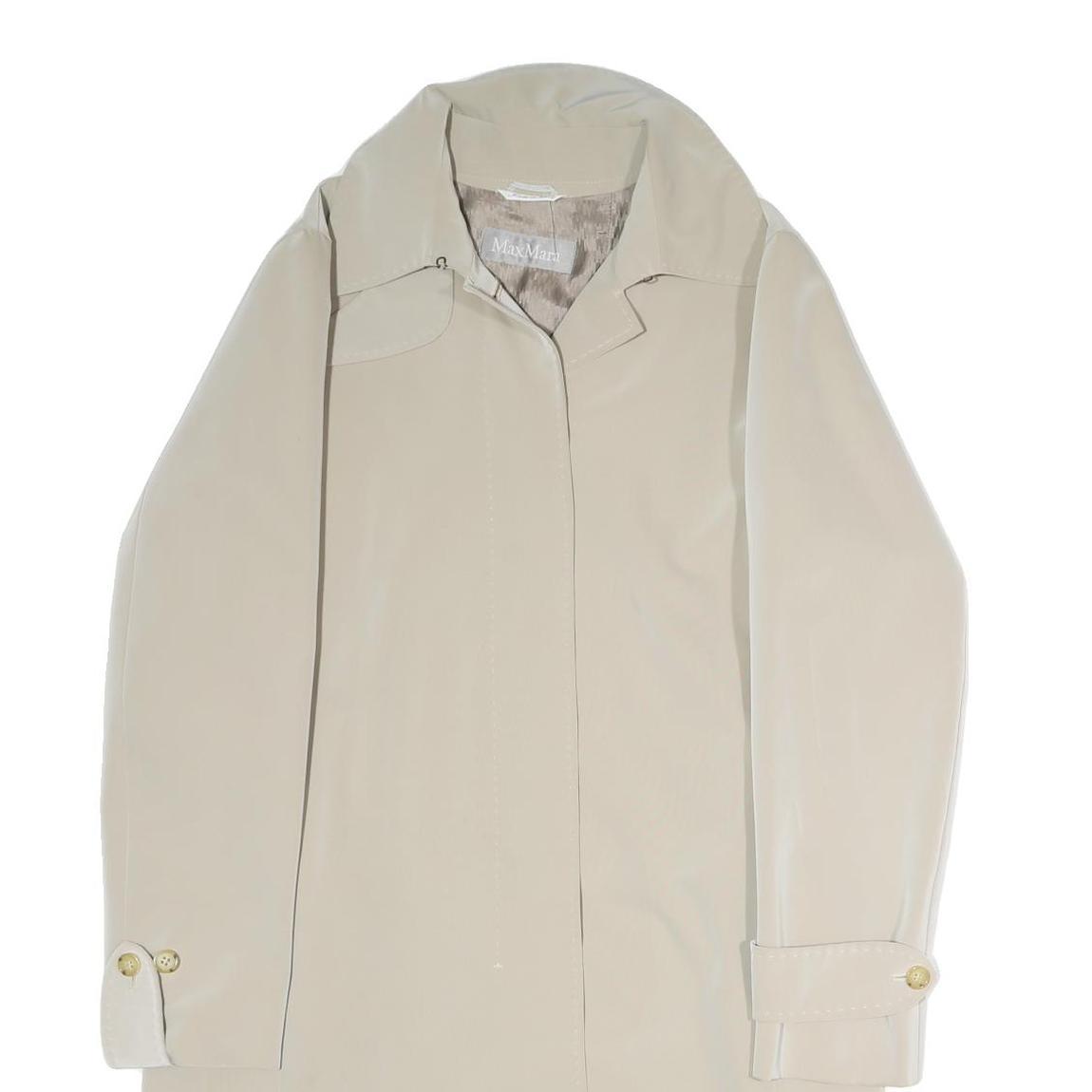 MAX MARA Womens Beige Button Jacket M Polyester Plain Elegant Classic Fit