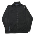 REEBOK Mens Black Zip Front Jacket XL Polyester Blend Plain Casual Sportswear