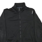 REEBOK Mens Black Zip Front Jacket XL Polyester Blend Plain Casual Sportswear