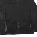 REEBOK Mens Black Zip Front Jacket XL Polyester Blend Plain Casual Sportswear