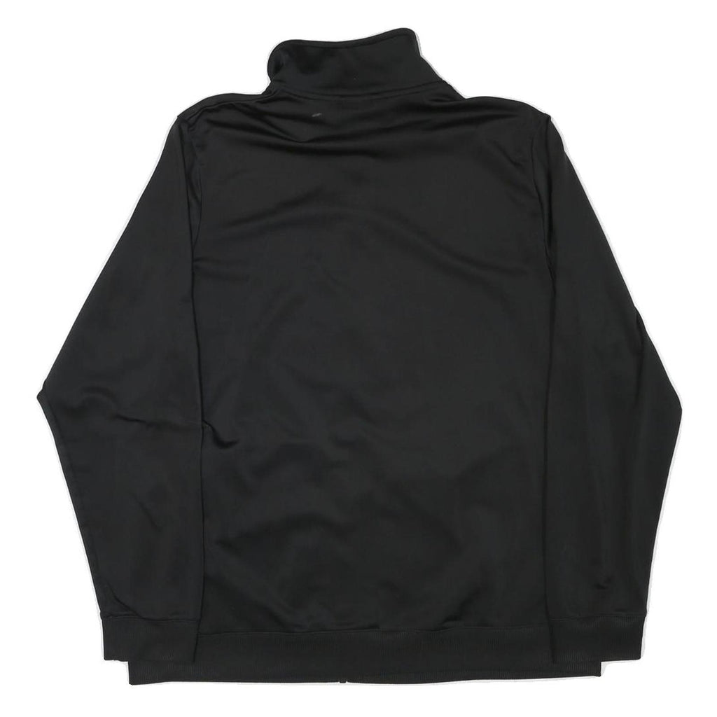 REEBOK Mens Black Zip Front Jacket XL Polyester Blend Plain Casual Sportswear