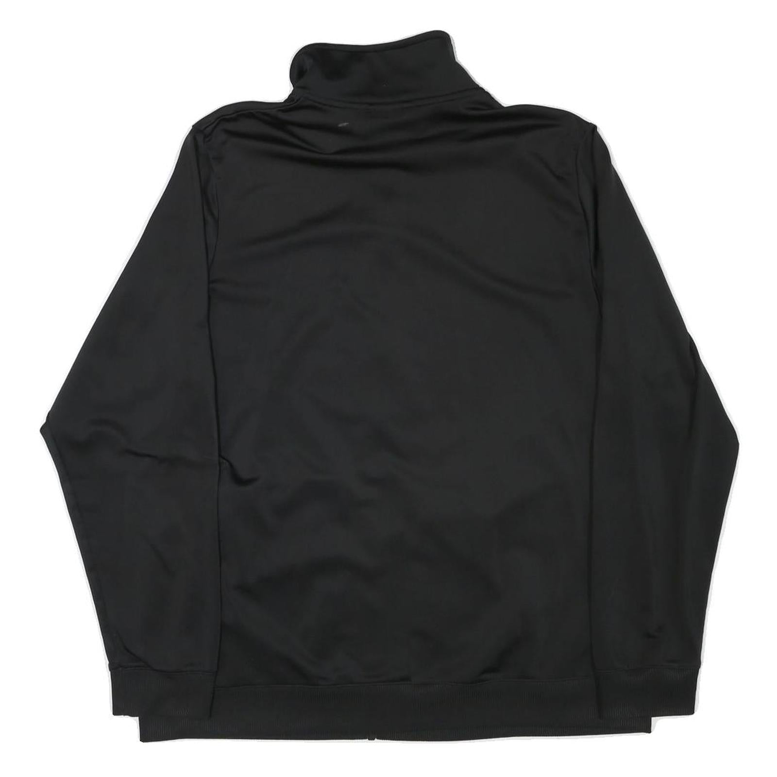 REEBOK Mens Black Zip Front Jacket XL Polyester Blend Plain Casual Sportswear