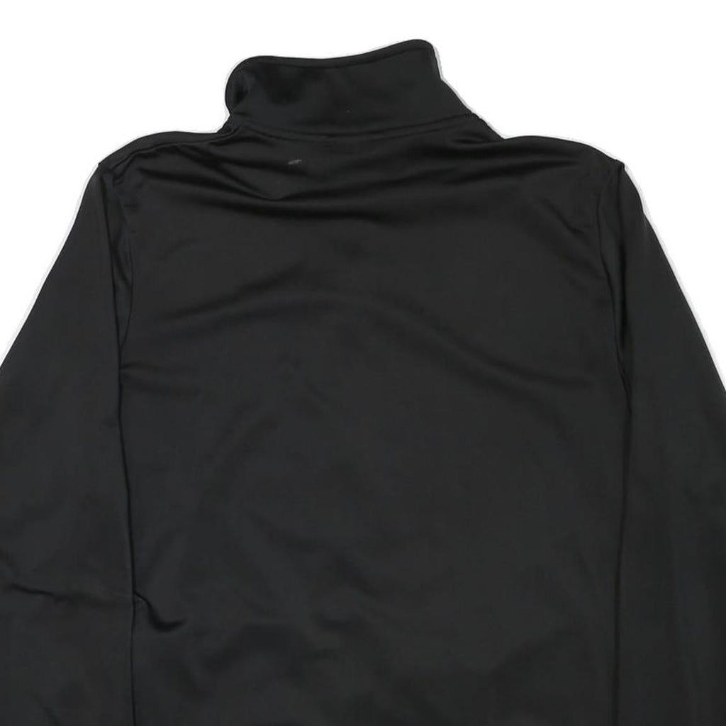 REEBOK Mens Black Zip Front Jacket XL Polyester Blend Plain Casual Sportswear