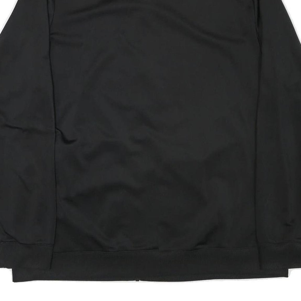 REEBOK Mens Black Zip Front Jacket XL Polyester Blend Plain Casual Sportswear