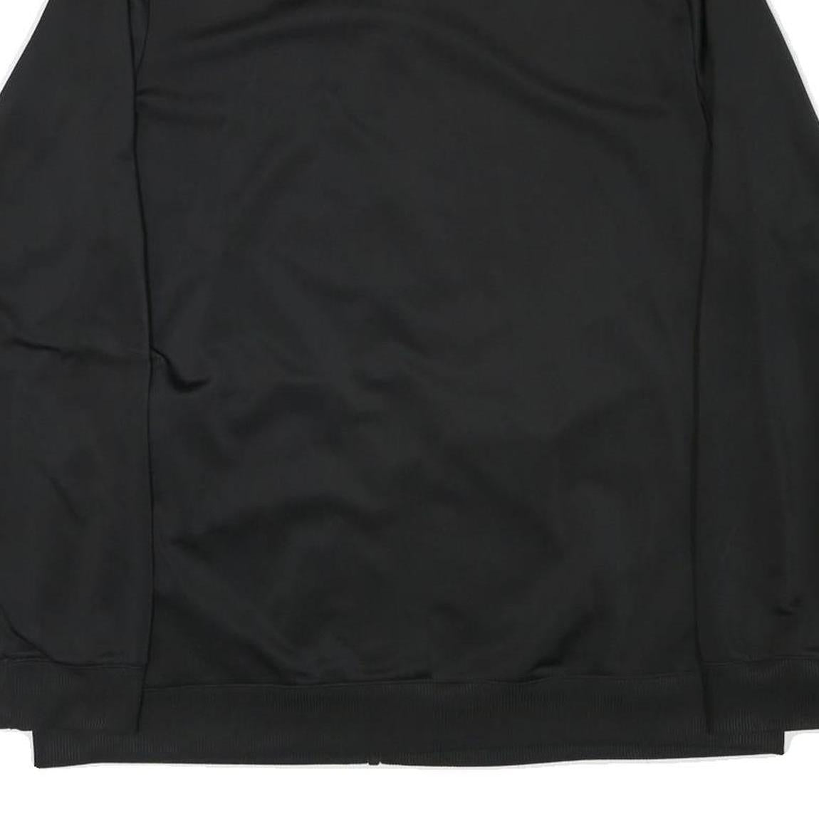 REEBOK Mens Black Zip Front Jacket XL Polyester Blend Plain Casual Sportswear