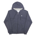 CHAMPION Mens Blue Full Zip Hoodie M Cotton Drawstring Casual Sportswear