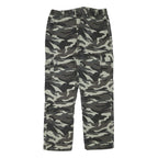 Mens Lined Cotton Blend Grey Camouflage Regular Fit Cargo Trousers W32 L28