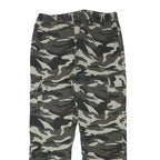 Mens Lined Cotton Blend Grey Camouflage Regular Fit Cargo Trousers W32 L28