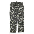 Mens Lined Cotton Blend Grey Camouflage Regular Fit Cargo Trousers W32 L28