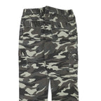 Mens Lined Cotton Blend Grey Camouflage Regular Fit Cargo Trousers W32 L28