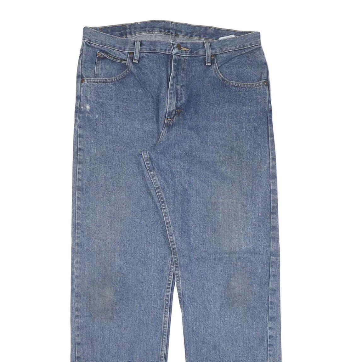 WRANGLER Mens Regular Fit Straight Leg Denim Medium Wash W34 L33 Classic Zip