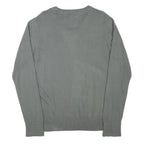 G-STAR Mens Grey Plain V-Neck Basic Knit L Cotton Blend Jumper Casual Essential