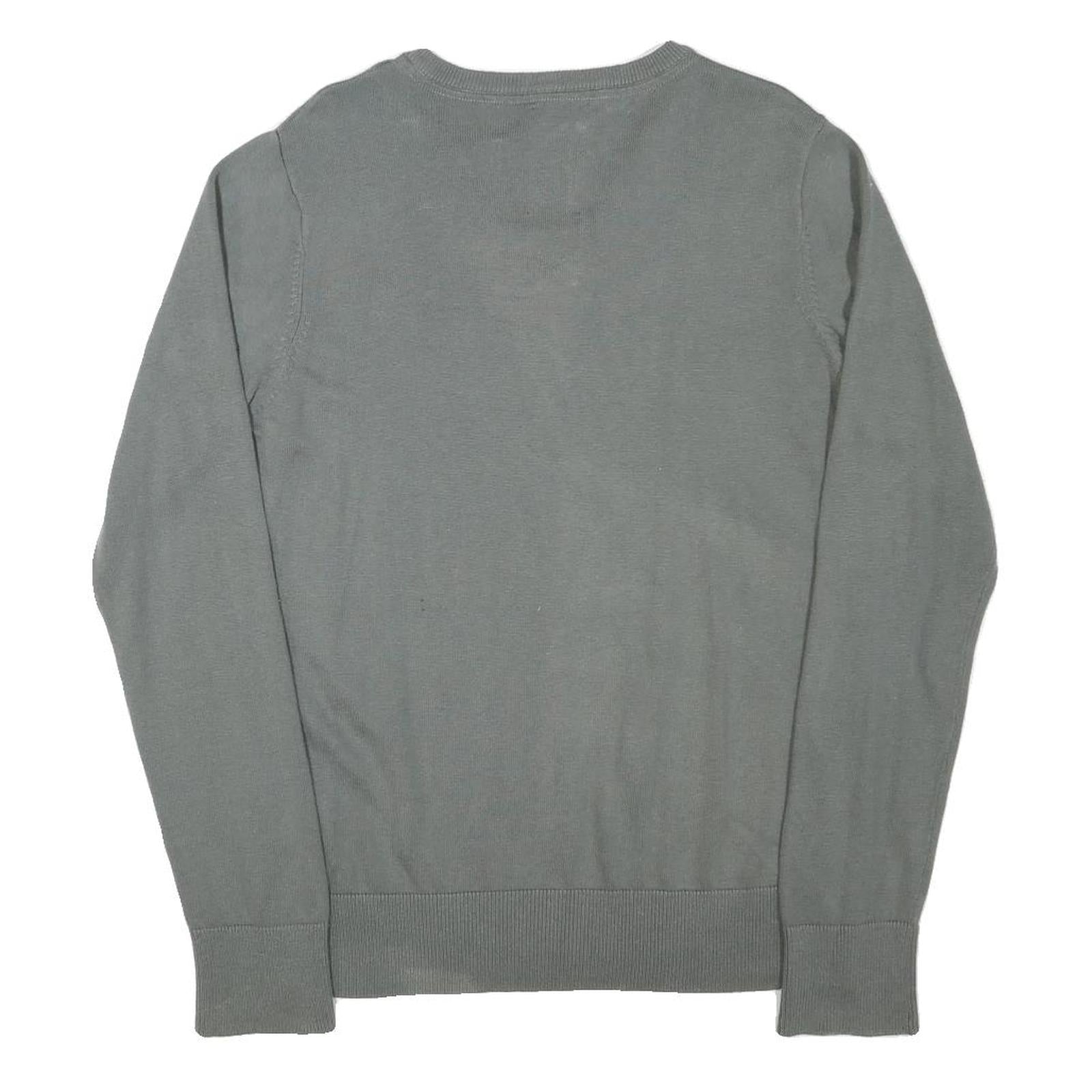 G-STAR Mens Grey Plain V-Neck Basic Knit L Cotton Blend Jumper Casual Essential
