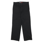DICKIES Mens Black Cotton Blend Regular Fit Straight Trousers W30 L28 Functional