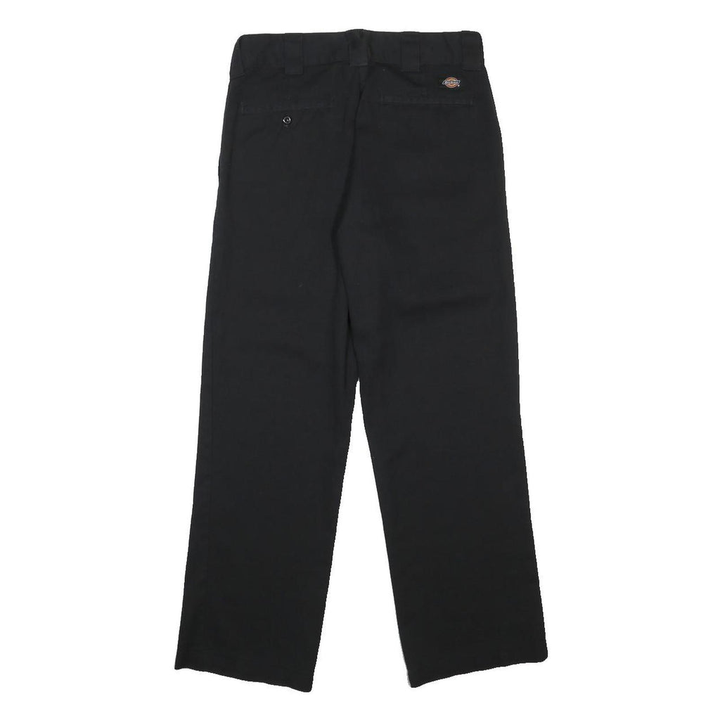 DICKIES Mens Black Cotton Blend Regular Fit Straight Trousers W30 L28 Functional