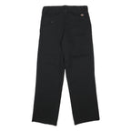 DICKIES Mens Black Cotton Blend Regular Fit Straight Trousers W30 L28 Functional