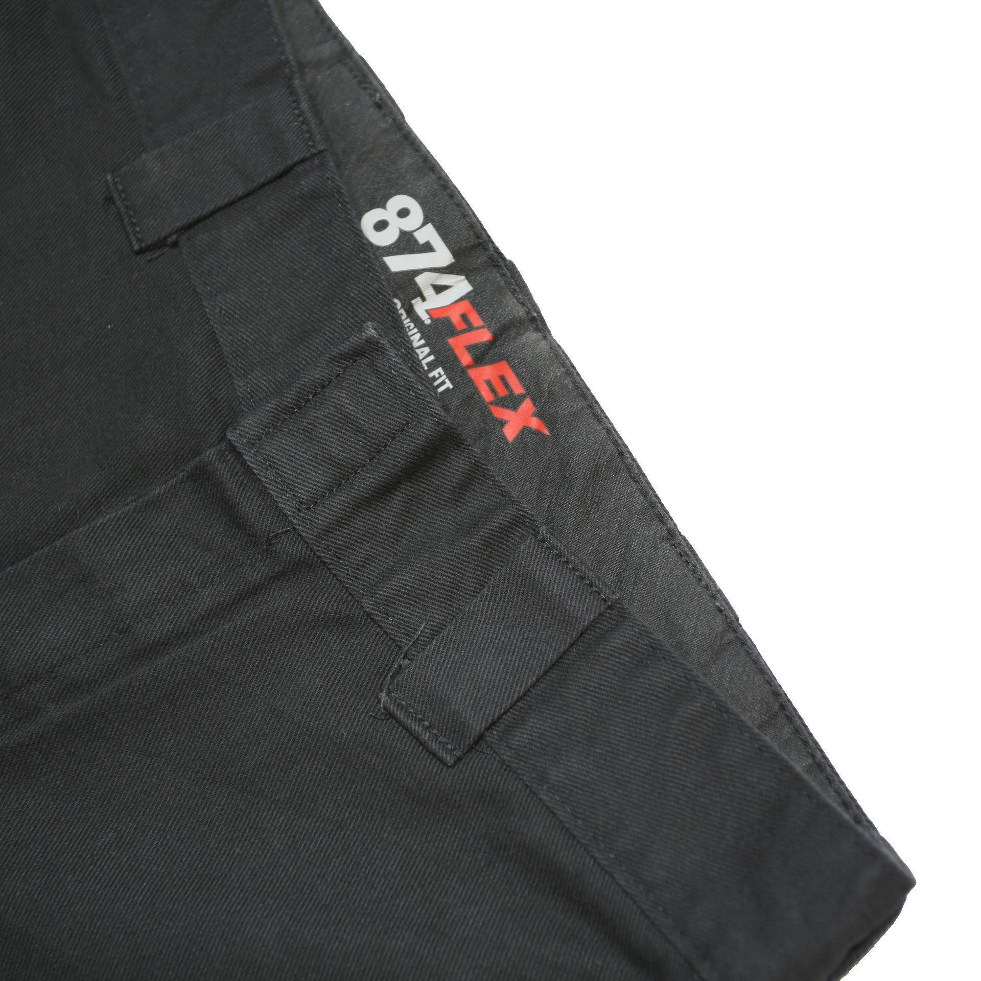 DICKIES Mens Black Cotton Blend Regular Fit Straight Trousers W30 L28 Functional