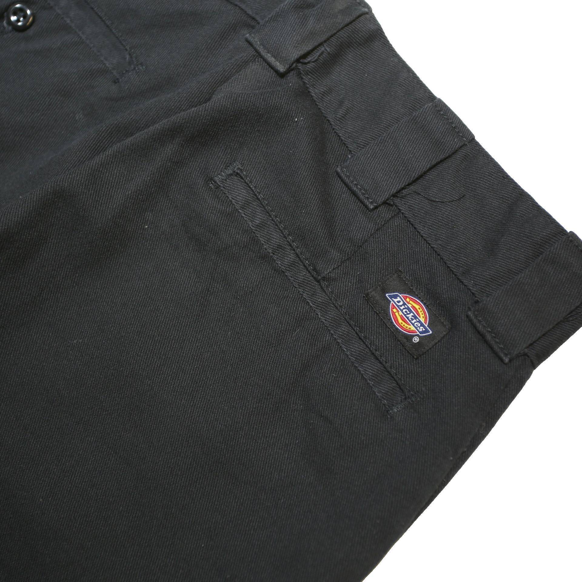 DICKIES Mens Black Cotton Blend Regular Fit Straight Trousers W30 L28 Functional