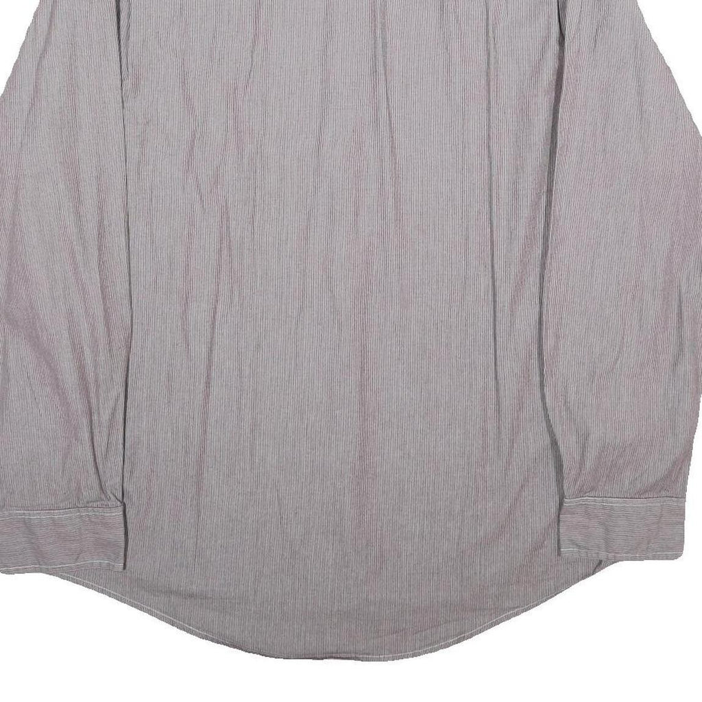 TOMMY HILFIGER Mens Grey Pinstripe Shirt 2XL Classic Long Sleeve Button
