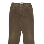 CHER Womens Cotton Blend Brown Regular Straight Trousers W28 L30 Casual Comfort