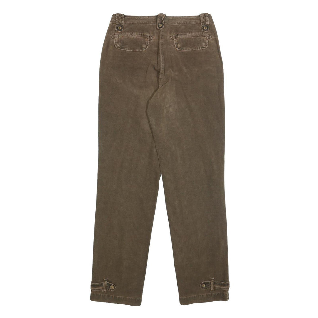 CHER Womens Cotton Blend Brown Regular Straight Trousers W28 L30 Casual Comfort