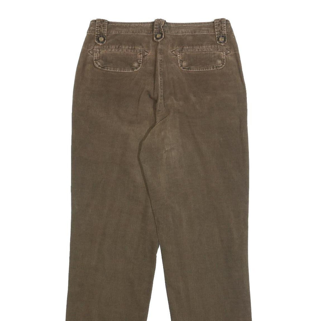 CHER Womens Cotton Blend Brown Regular Straight Trousers W28 L30 Casual Comfort