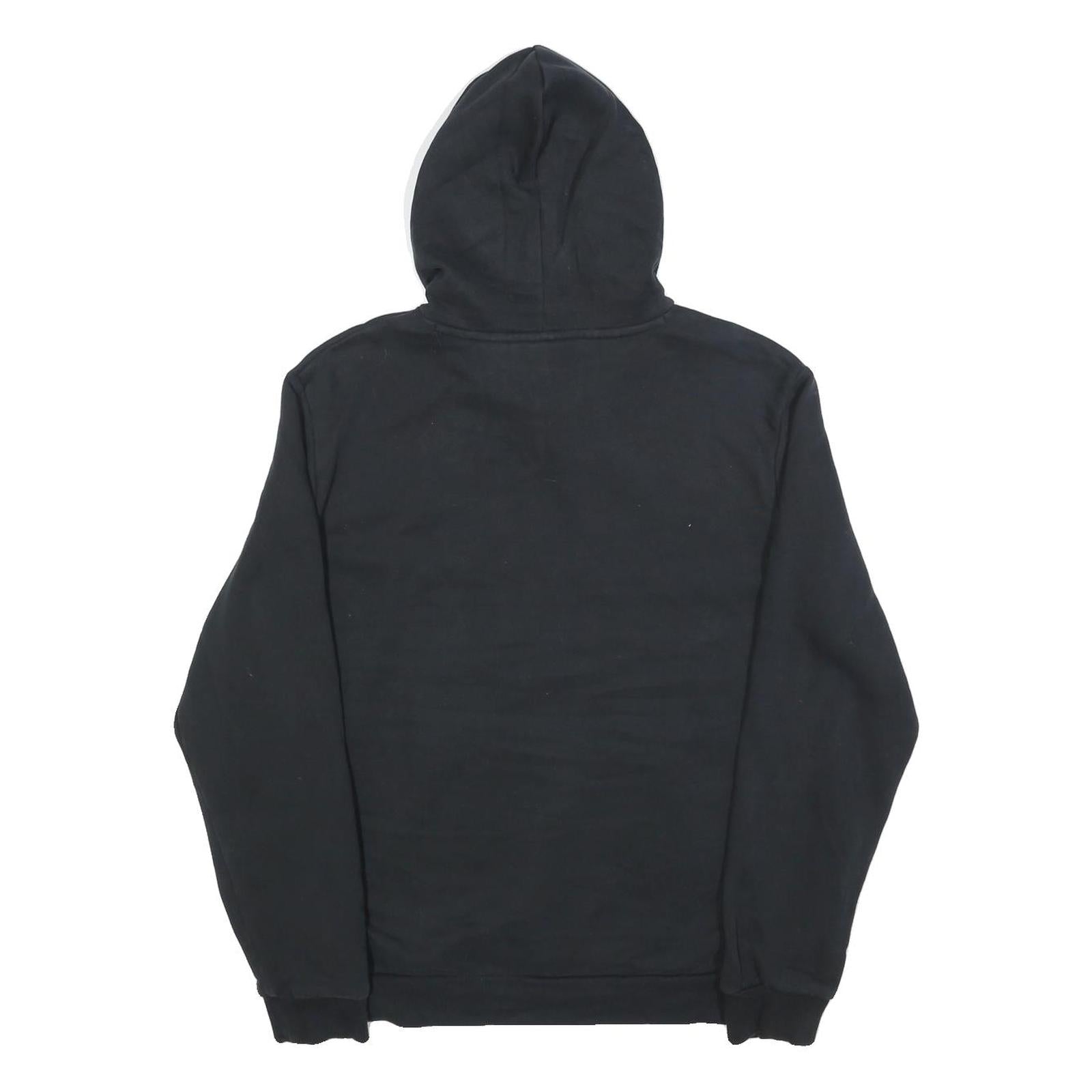 PUMA Mens Black Cotton Blend Pullover Hoodie M Minimal Logo Casual Wear